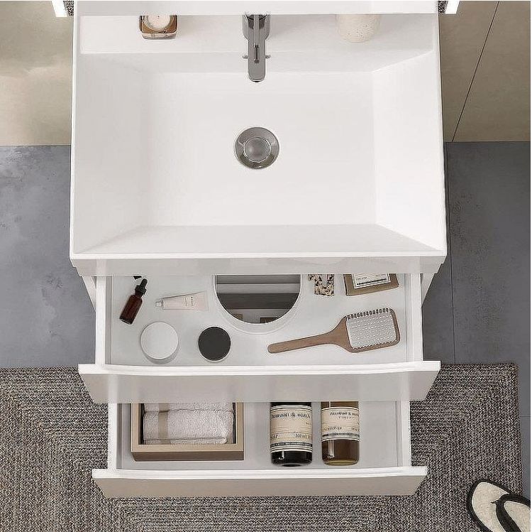 Тумба под раковину Volna Prime 60.2Y tnPRIME60.2Y-01 Белая Темно-серая