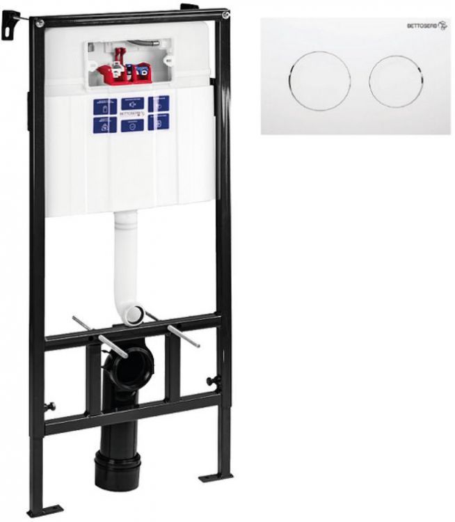 Инсталляция Bettoserb Sava Slim Superior SES40006466 для унитаза с клавишей смыва цвет Белый глянцевый