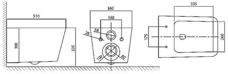 Унитаз WesnaArt Kubus 205-KUB13 подвесной с сиденьем Микролифт