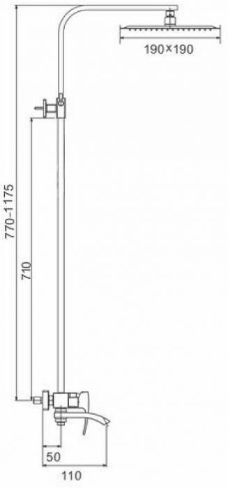 Душевая система Ekko E2401-8 цвет Черный