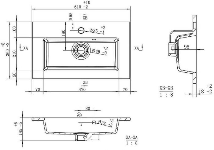 Тумба с раковиной Brevita Toy 60 УТ000025659 подвесная Белая глянцевая