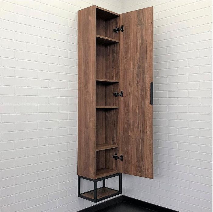 Шкаф пенал Comforty Порто 35 00-00009982 подвесной Дуб темно-коричневый