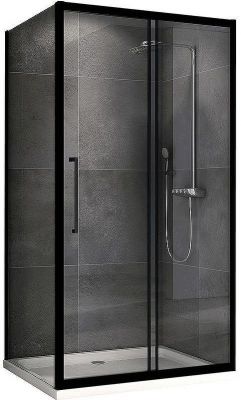 Душевой уголок Abber Schwarzer Diamant 170x75 AG30170BH-S75B профиль Черный стекло прозрачное