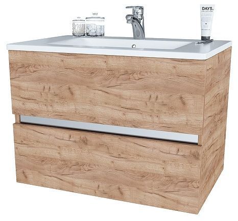 Тумба с раковиной SanVit Кубэ-2 75 kkube2075dub подвесная цвет Дуб