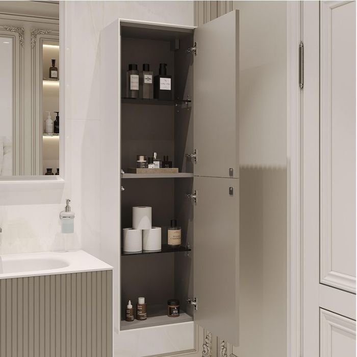 Шкаф пенал STWORKI Олланд 40 3008064 подвесной цвет Бежево-серый Белый