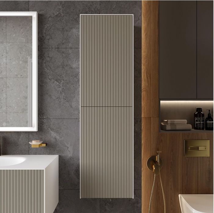 Шкаф пенал STWORKI Олланд 40 3008064 подвесной цвет Бежево-серый Белый