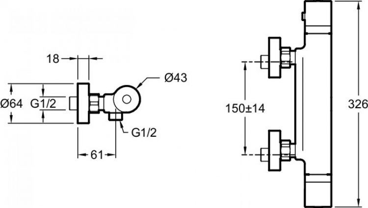 Смеситель для душа Jacob Delafon Edgar E29846-CP, хром