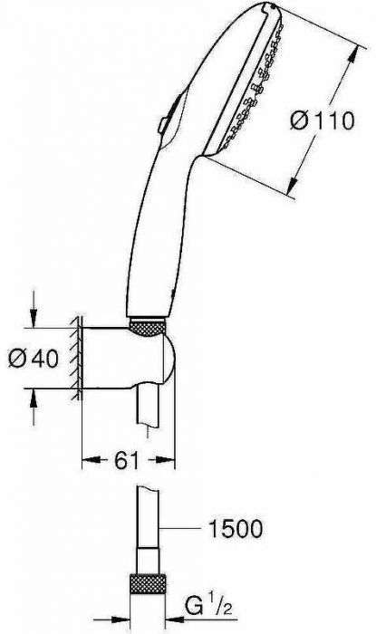 Душевой гарнитур Grohe Tempesta 110 2780330E Хром