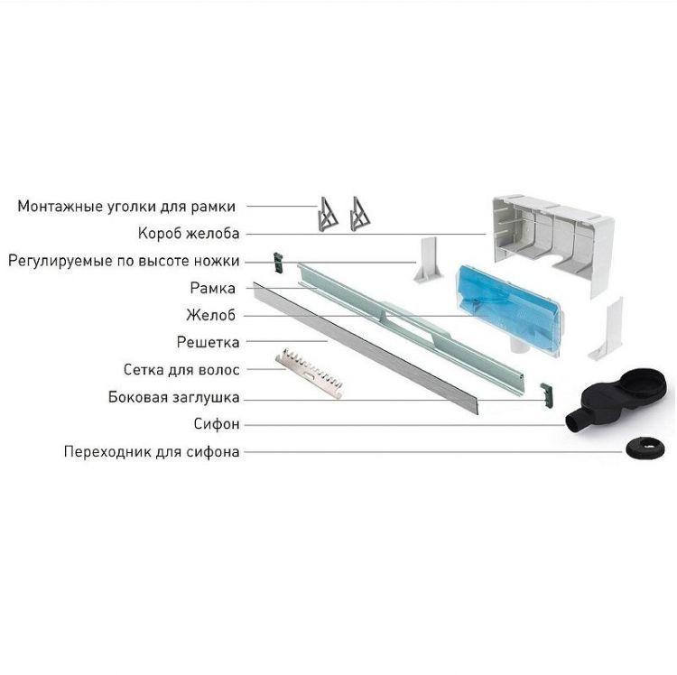 Душевой лоток Berges Wall 600 092156 с решеткой цвет Золото глянец