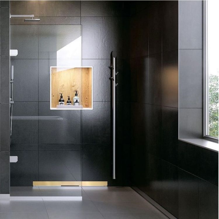 Душевой лоток Berges Wall 600 092156 с решеткой цвет Золото глянец