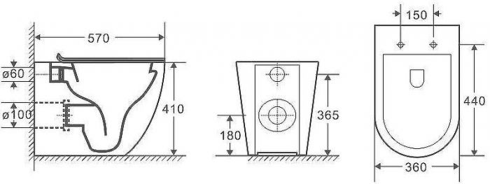 Унитаз WeltWasser Merzbach 002 MT-BL 10000006179 приставной с сиденьем Микролифт