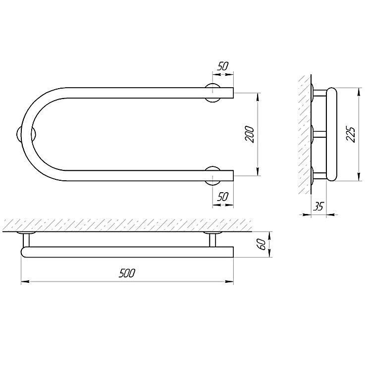Полотенцесушитель электрический Laris П-образный Полотенцесушитель электрический Laris П-образный