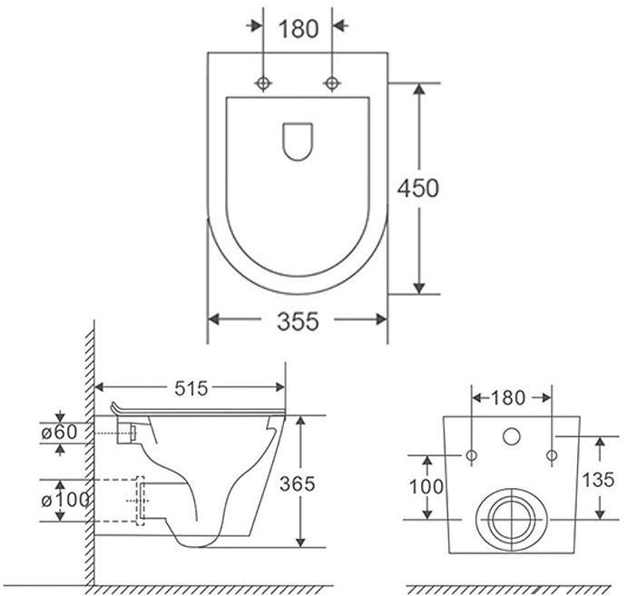 Унитаз Terminus Классик 02SW51x35W подвесной цвет Белый с сиденьем Микролифт
