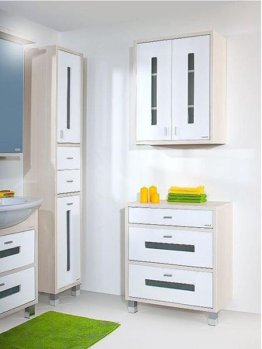 Комод Бриклаер Бали 70 4627125412059 Светлая лиственница Белый глянцевый