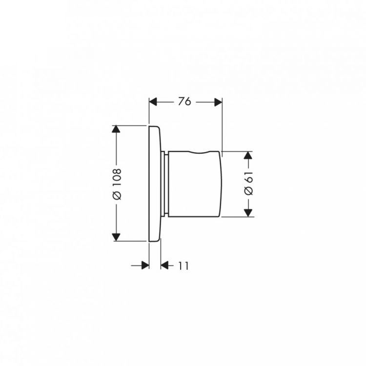 Внешняя часть запорного и переключающего вентиля AXOR Uno Trio/Quattro для скрытого монтажа 3/4 хром 38933000 Внешняя часть запорного и переключающего вентиля AXOR Uno Trio/Quattro для скрытого монтажа 3/4 хром 38933000