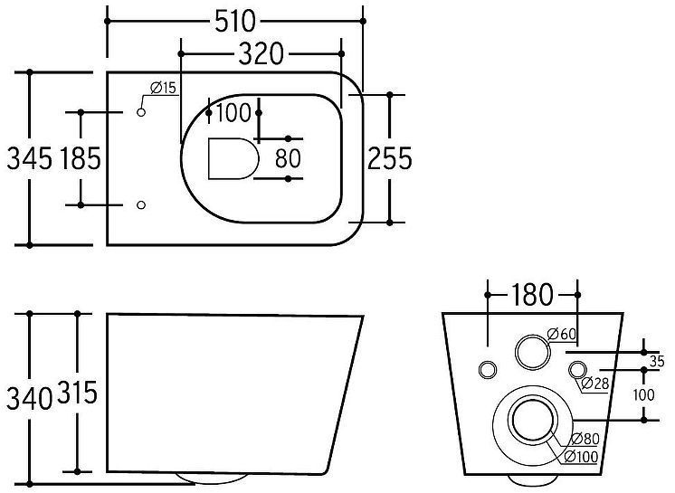 Унитаз Charus Torre Bianca EWC700-114W Alva Rimless подвесной цвет Белый с сиденьем Микролифт