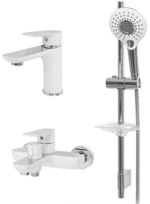 Комплект смесителей Hansberge H7099W Белый Хром