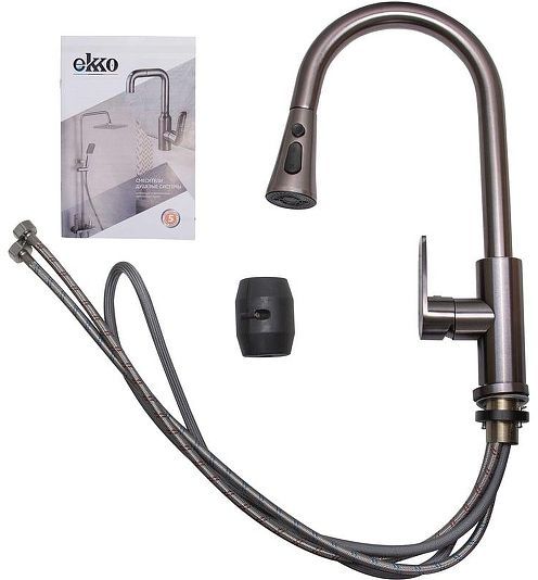 Смеситель для кухни Ekko E6001-21 цвет Темно-серый