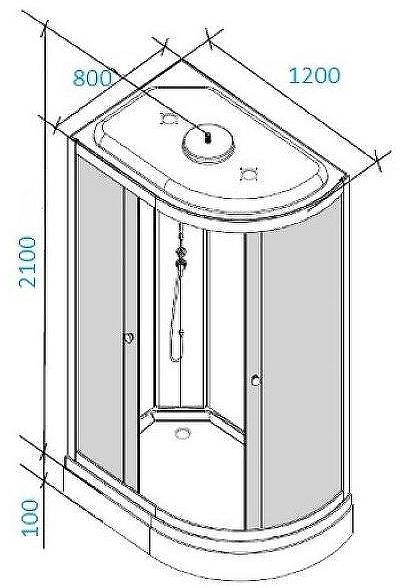 Душевая кабина Parly Effect 120x80 EF1231L без гидромассажа
