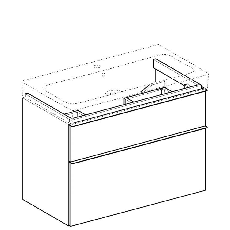 Тумба под раковину Geberit iCon, 89x48, светлый дуб [841392000]