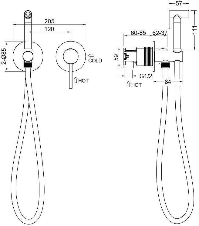 Гигиенический душ со смесителем Timo Saona 2339/19SM цвет Розовое золото