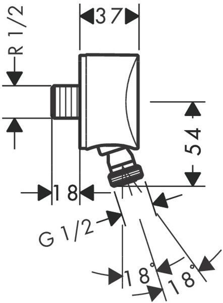 Hansgrohe Fixfit S Шланговое подсоединение (для смесителя скрытого монтажа), цвет: хром