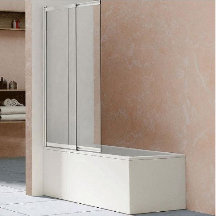 Шторка на ванну Vincea VSB 100х145 VSB-1E100CL профиль Хром стекло прозрачное