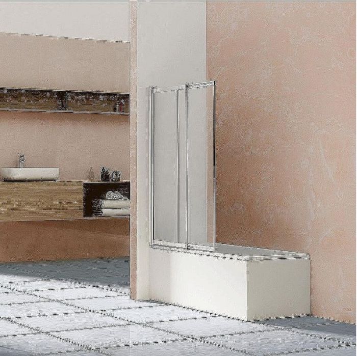 Шторка на ванну Vincea VSB 100х145 VSB-1E100CL профиль Хром стекло прозрачное