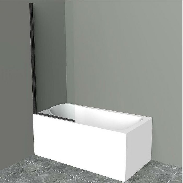 Шторка на ванну BelBagno Uno 90 UNO-V-1-90/150-C-NERO профиль Черный матовый стекло прозрачное