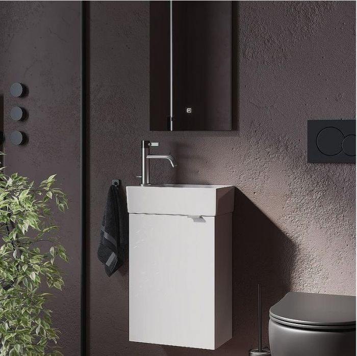 Тумба под раковину Sancos Mini 37 R MN35WR подвесная Белый глянец