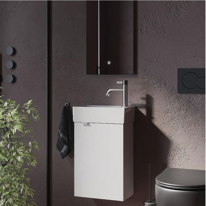 Тумба под раковину Sancos Mini 37 R MN35WR подвесная Белый глянец