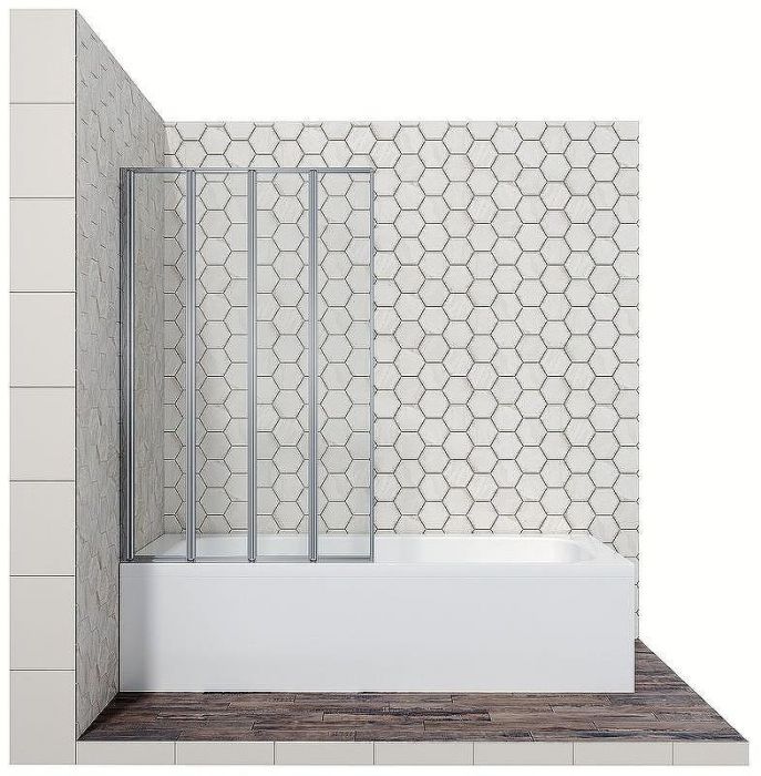 Шторка на ванну Ambassador Bath Screens 100х140 16041111L профиль Хром стекло CrystalPure