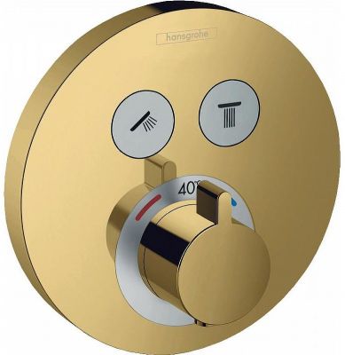 Смеситель для душа Hansgrohe ShowerSelect S 15743990 с термостатом Полированное золото