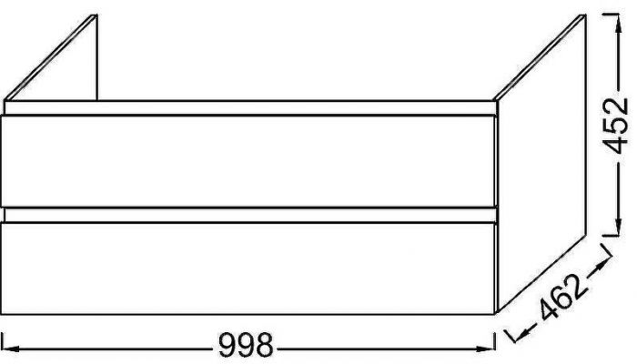 Тумба под раковину Jacob Delafon Madeleine 100 EB1318-J53 подвесная Черная матовая