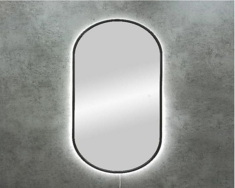 Зеркало Art&Max Bari AM-Bar-700-1100-DS-F с подсветкой с сенсорным выключателем Графит матовый