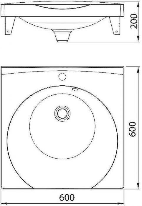 Раковина Florentina Виктория 60 10.200.00600.001 на стиральную машину Белая