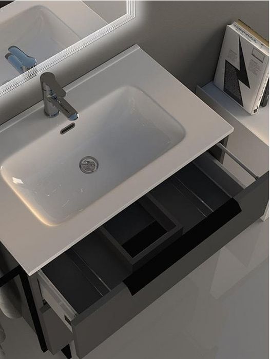 Тумба под раковину Cezares Urban 74 55160 подвесная Grigio opaco без ножки и боковой полки