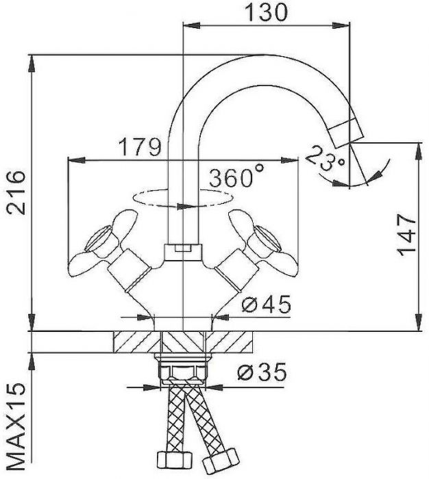Смеситель для раковины Frap H731 F13731-B Хром