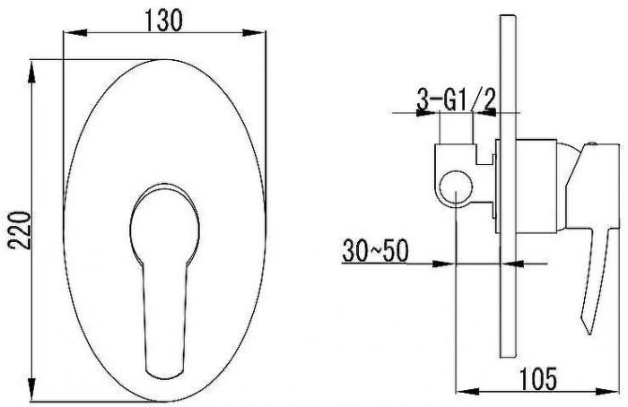 Смеситель для душа Lemark Atlantiss LM3223C Хром