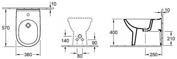 Биде Villeroy&Boch O.Novo 54610001 Альпийский белый Биде Villeroy&Boch O.Novo 54610001 Альпийский белый