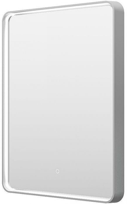 Зеркало Brevita Mercury 60 MER-Rett6-060/80-platinum с подсветкой Платина матовая с сенсорным выключателем