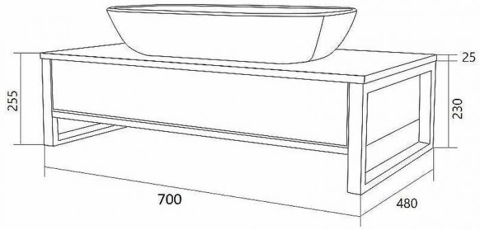 Тумба под раковину 1MarKa Grunge Loft 70П Ц0000015941 подвесная Дуб Намибия