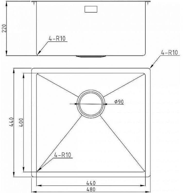 Кухонная мойка Milacio Denia 48 MC.77448 Золото