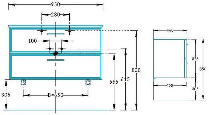 Тумба под раковину Kerama Marazzi Piano Classic 95 PIA.CL.95\WHT.M подвесная Белая матовая