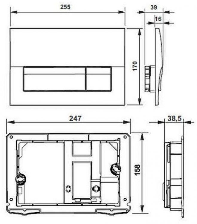 Клавиша смыва Roca Active B01 8901170B2 Хром матовый