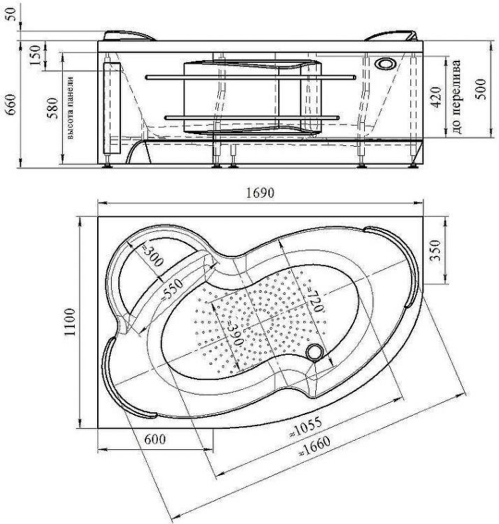 Акриловая ванна Radomir Vannesa Ирма 169х110 R 2-77-2-2-0-217 с гидромассажем Актив Хром