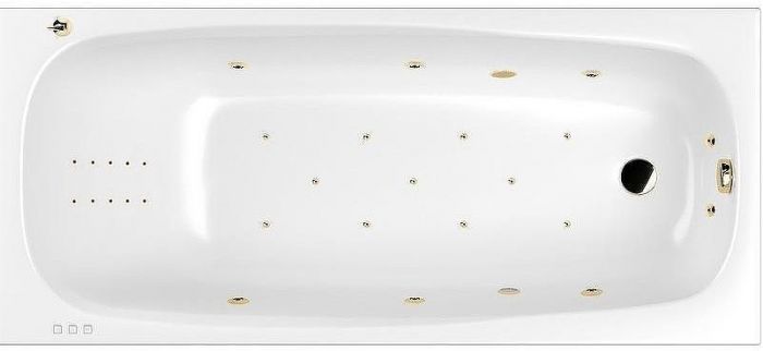Акриловая ванна Whitecross Layla Slim 170x75 0122.170075.100.ULTRANANO.GL с гидромассажем