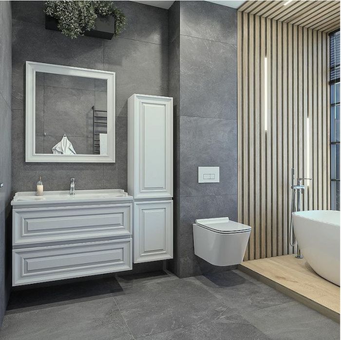 Тумба под раковину Caprigo Ponza 90 13523-В231 подвесная Белая матовая