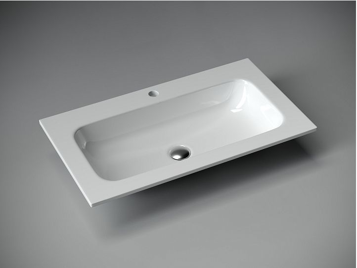 Раковина накладная CERAMICANOVA Grace прямоугольная, с отверстием под смеситель, цвет белый CN7012