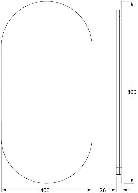 Зеркало Defesto Opti 40х80 DF 2912 с подсветкой 20W-3000K/Без выключателя/Теплый белый свет